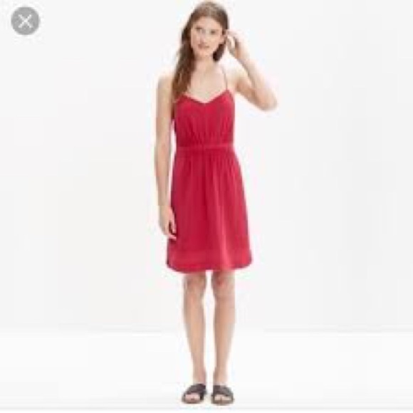 Madewell NWT Silk Daylight Dress in Pink Raspberry Size 4 - Picture 1 of 10